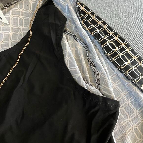 NY Collection 3/4 Sleeve Blouse Jacket Combo x Necklace Black Petite Small NWT - Picture 12 of 16